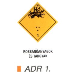 Robbanó anyagok és tárgyak ADR 1