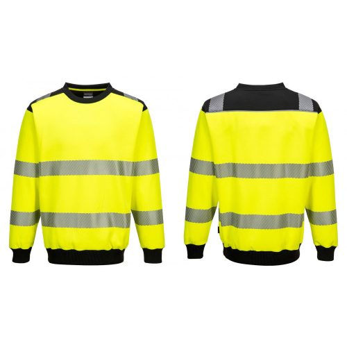 PW379YBRS, Portwest PW3 Hi-Vis Crew Neck pulóver, YeBk, méret: S