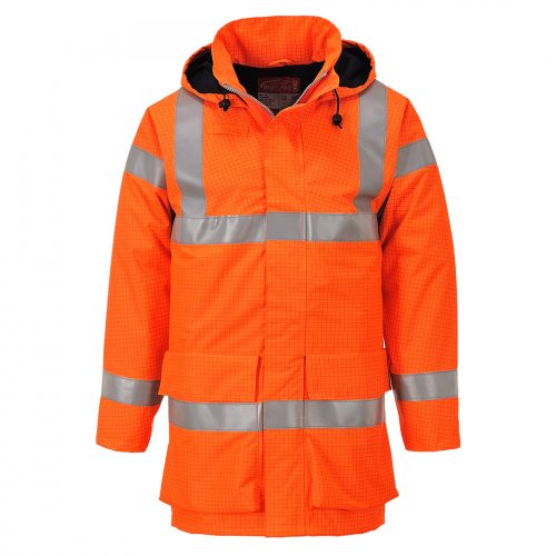 S774ORRS, S774-s Portwest, Bizflame Rain Hi-Vis antisztatikus FR dzseki, Jólláthatósági, Narancssárga, S