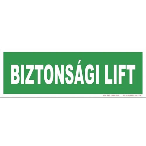 Biztonsági lift tábla, utánvilágító TB-02154