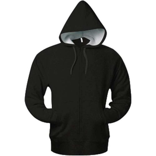 ka444bl-xs, KARIBAN ZIP HOODED (KA444) hosszú ujjú uniszex pulóver poliészter/pamut oldalvarrott