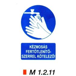 Kézmosás fertőtlenítőszerrel kötelező m 1.2.11