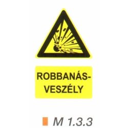 Robbanásveszélyes anyag m 1.3.3