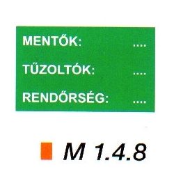 Mentők: ...; Tűzoltók: ...; Rendőrség: ...  m 1.4.8